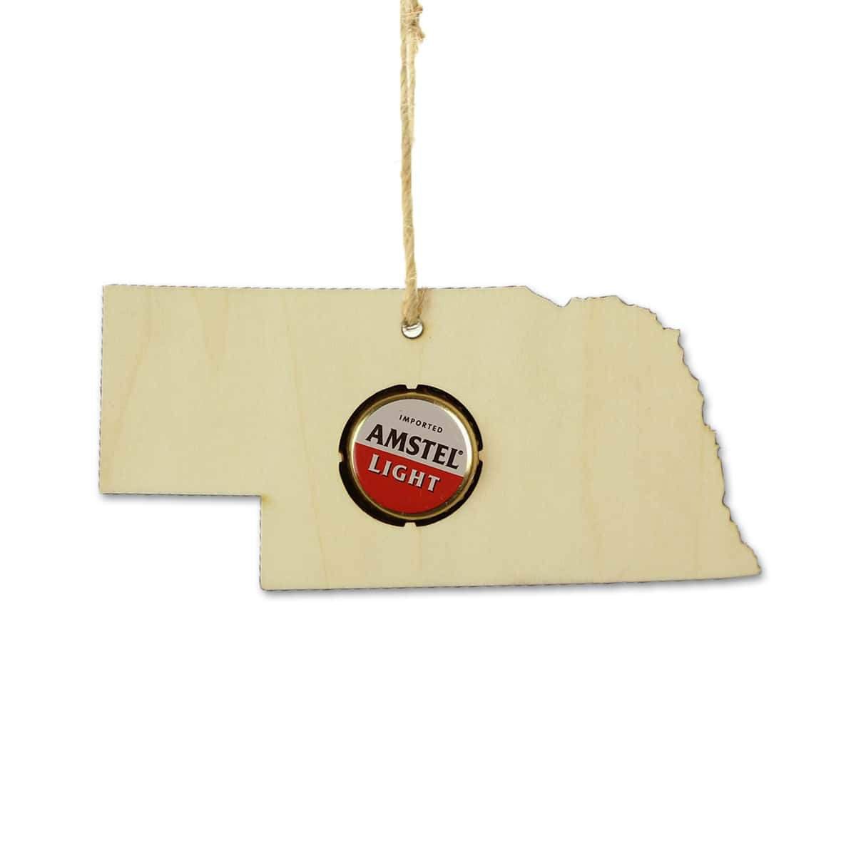 Nebraska Beer Cap Map Ornaments