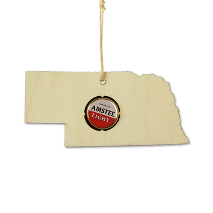 Nebraska Beer Cap Map Ornaments