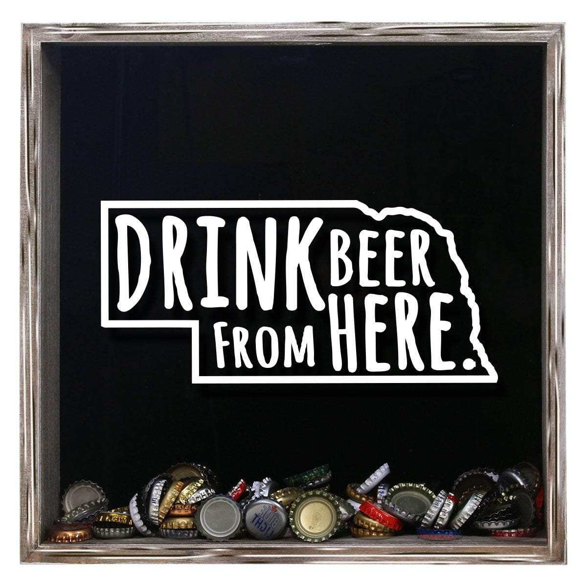 Nebraska Drink Beer From Here Beer Cap Shadow Box