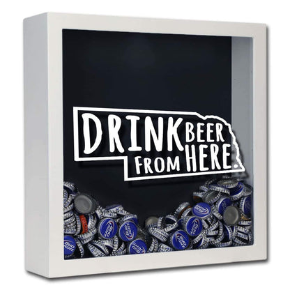 Nebraska Drink Beer From Here Beer Cap Shadow Box