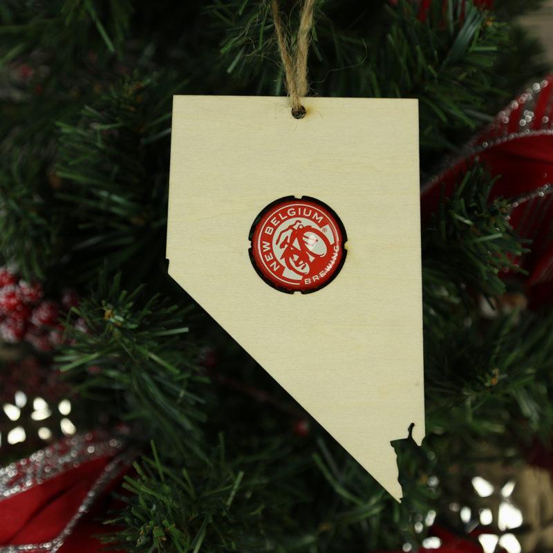 Nevada Beer Cap Map Ornaments