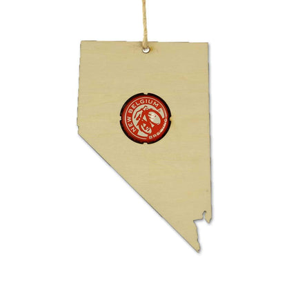 Nevada Beer Cap Map Ornaments