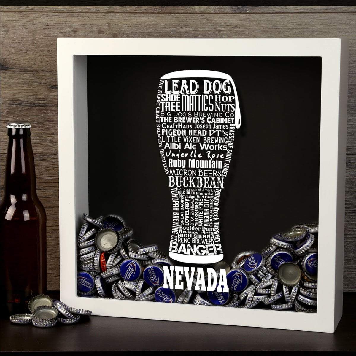 Nevada Beer Typography Shadow Box