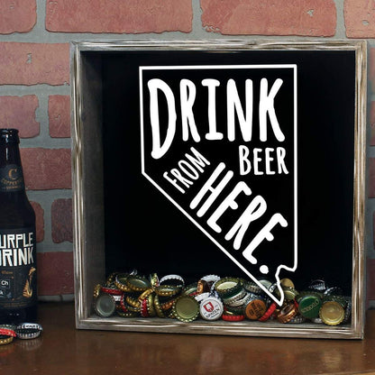 Nevada Drink Beer From Here Beer Cap Shadow Box