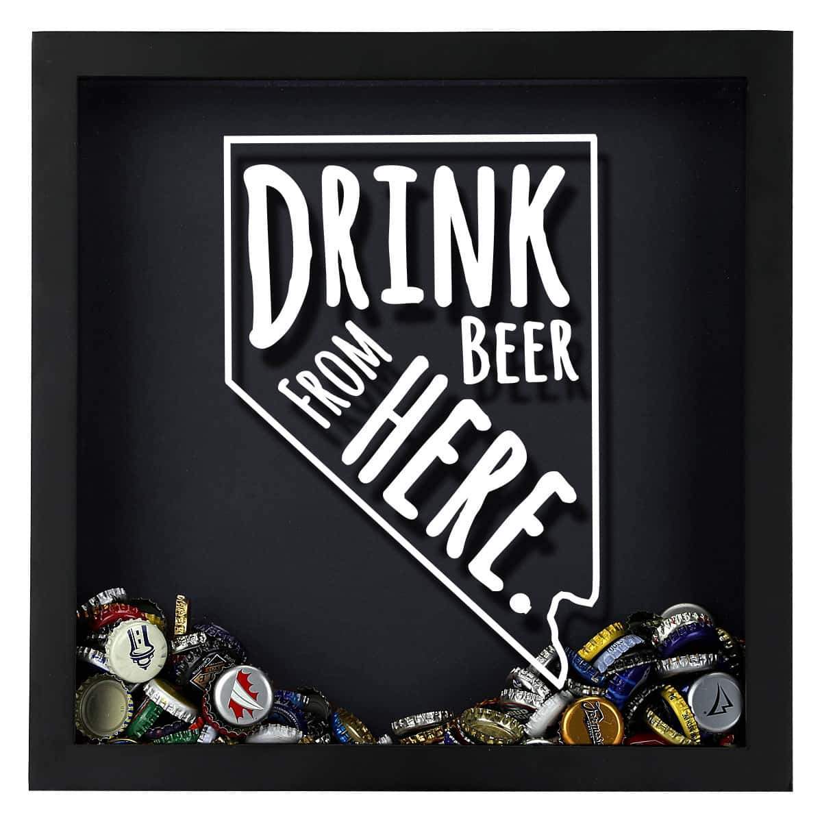 Nevada Drink Beer From Here Beer Cap Shadow Box
