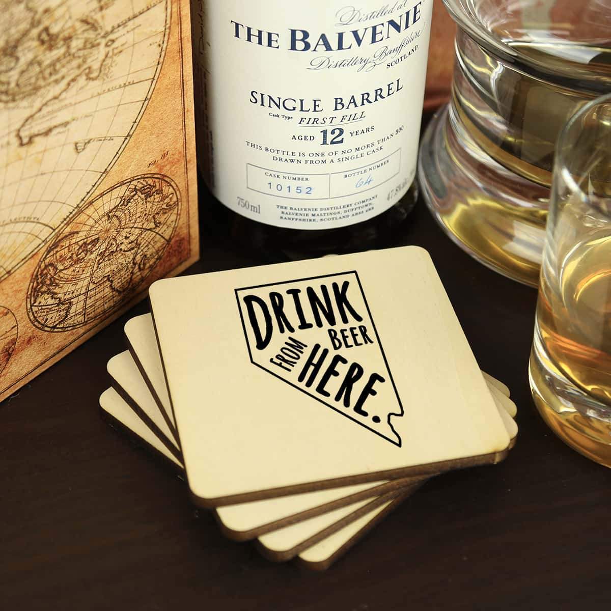 Nevada Drink Beer From Here Coasters
