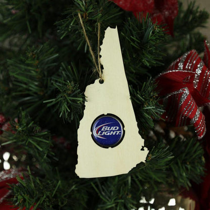 New Hampshire Beer Cap Map Ornaments