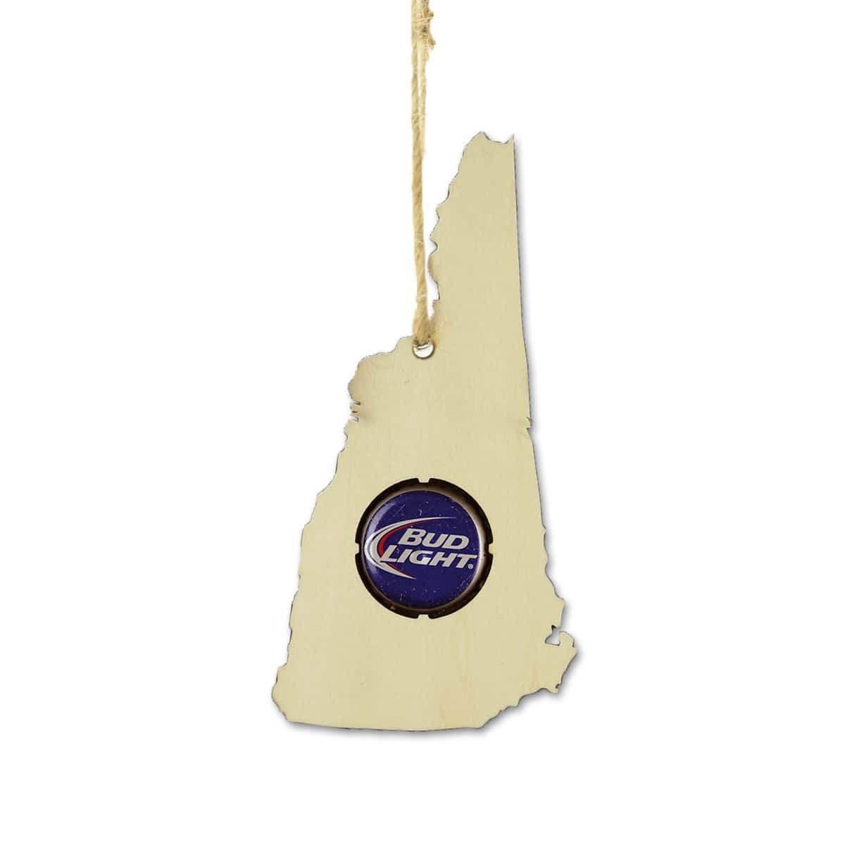New Hampshire Beer Cap Map Ornaments