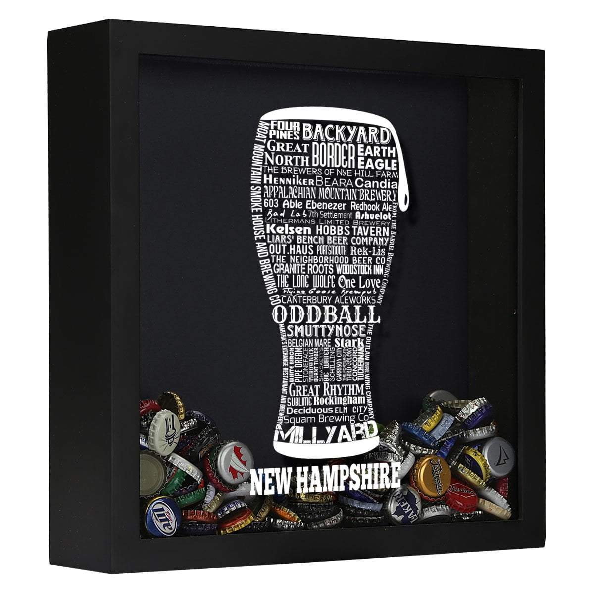 New Hampshire Beer Typography Shadow Box