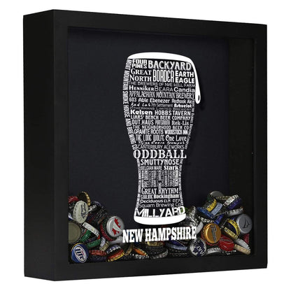 New Hampshire Beer Typography Shadow Box