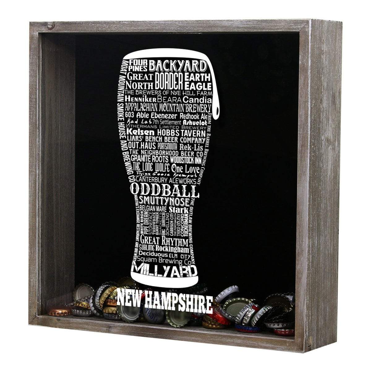New Hampshire Beer Typography Shadow Box