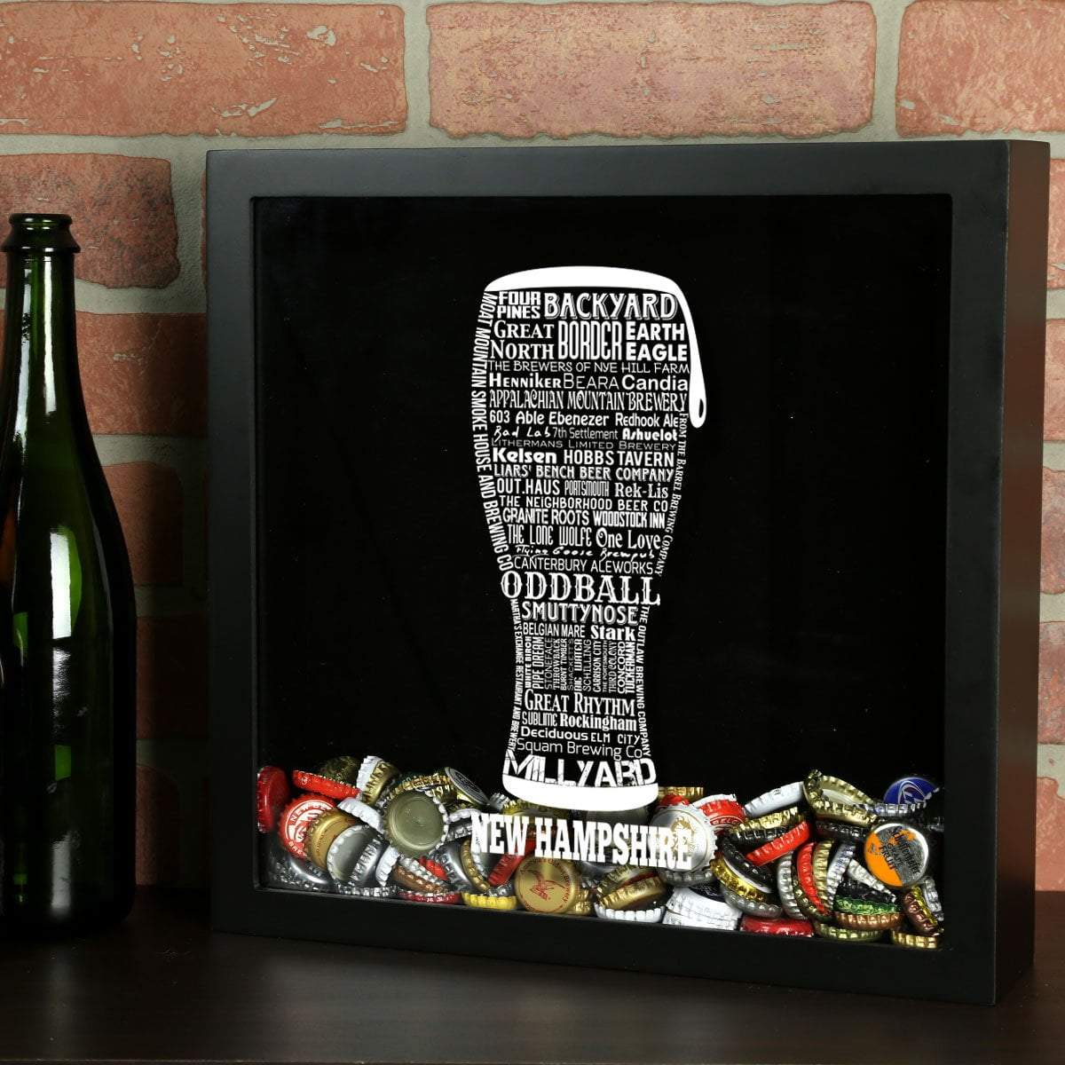 New Hampshire Beer Typography Shadow Box