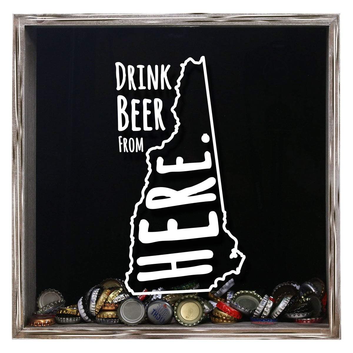 New Hampshire Drink Beer From Here Beer Cap Shadow Box