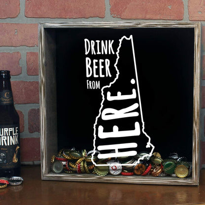 New Hampshire Drink Beer From Here Beer Cap Shadow Box
