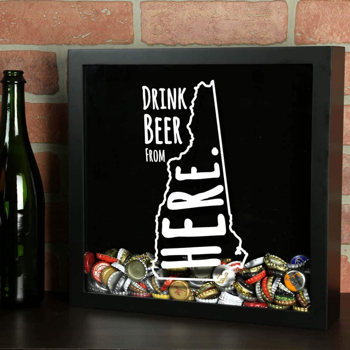 New Hampshire Drink Beer From Here Beer Cap Shadow Box