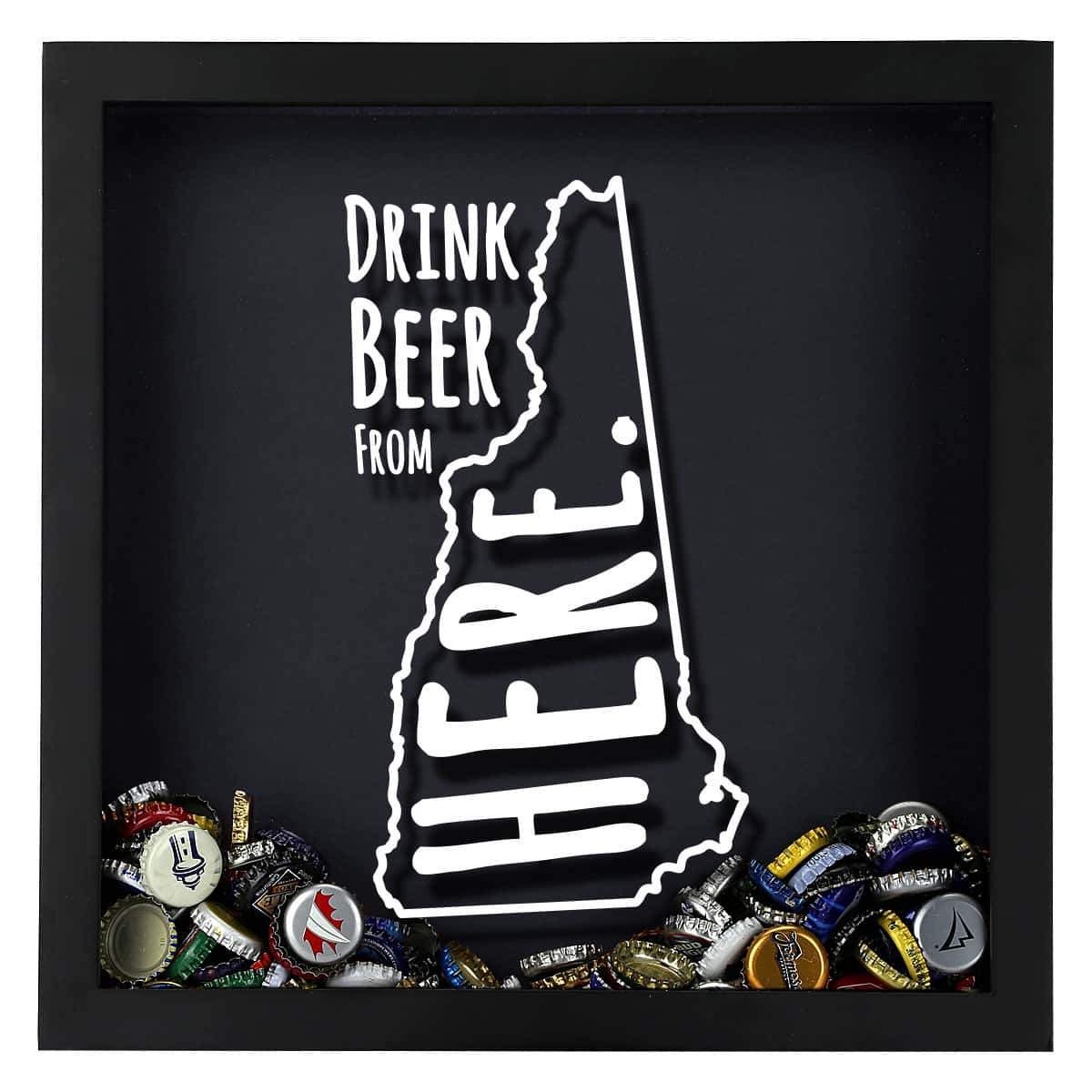 New Hampshire Drink Beer From Here Beer Cap Shadow Box