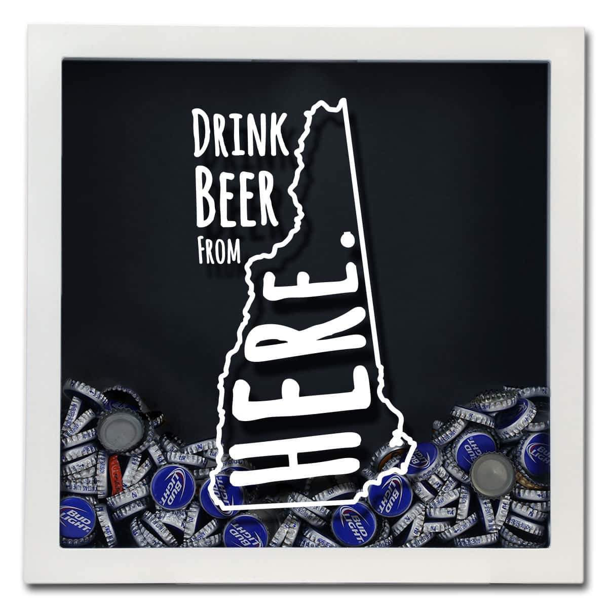 New Hampshire Drink Beer From Here Beer Cap Shadow Box