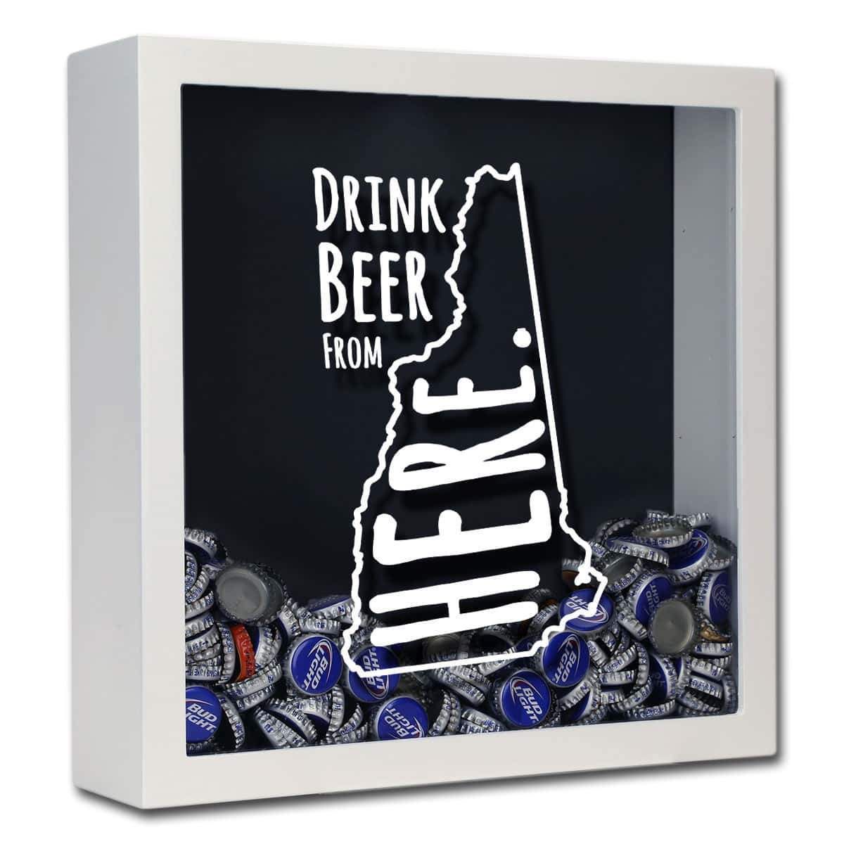 New Hampshire Drink Beer From Here Beer Cap Shadow Box