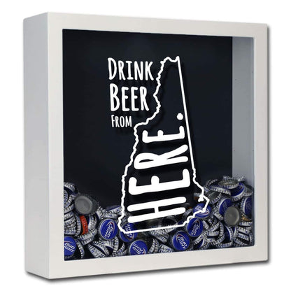 New Hampshire Drink Beer From Here Beer Cap Shadow Box