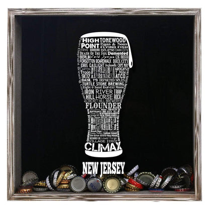 New Jersey Beer Typography Shadow Box