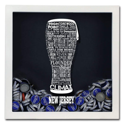 New Jersey Beer Typography Shadow Box