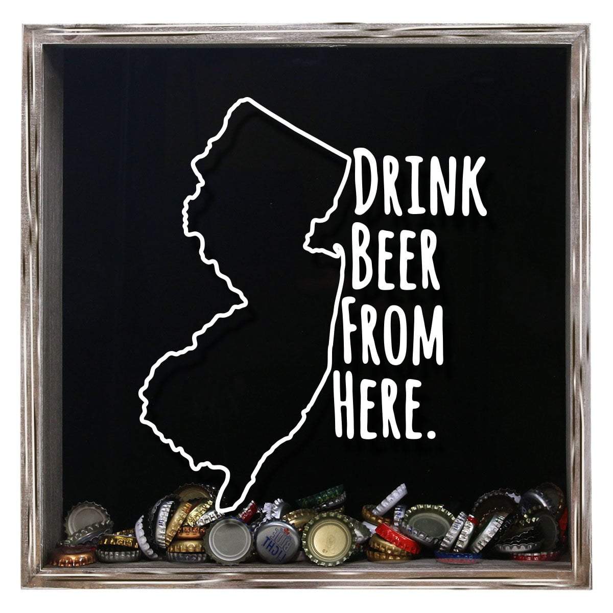 New Jersey Drink Beer From Here Beer Cap Shadow Box
