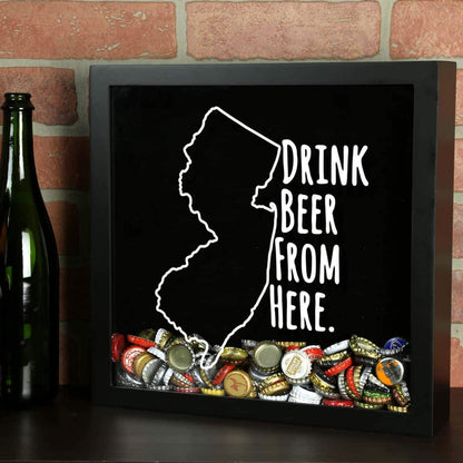 New Jersey Drink Beer From Here Beer Cap Shadow Box