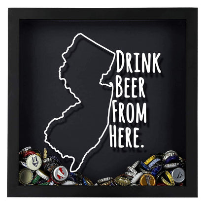 New Jersey Drink Beer From Here Beer Cap Shadow Box