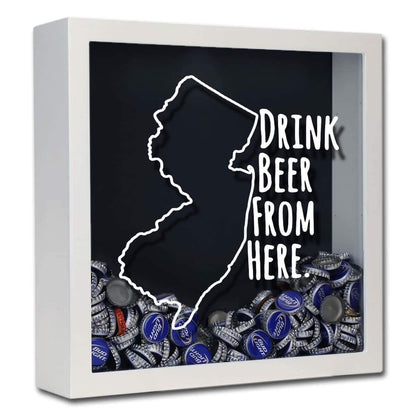 New Jersey Drink Beer From Here Beer Cap Shadow Box