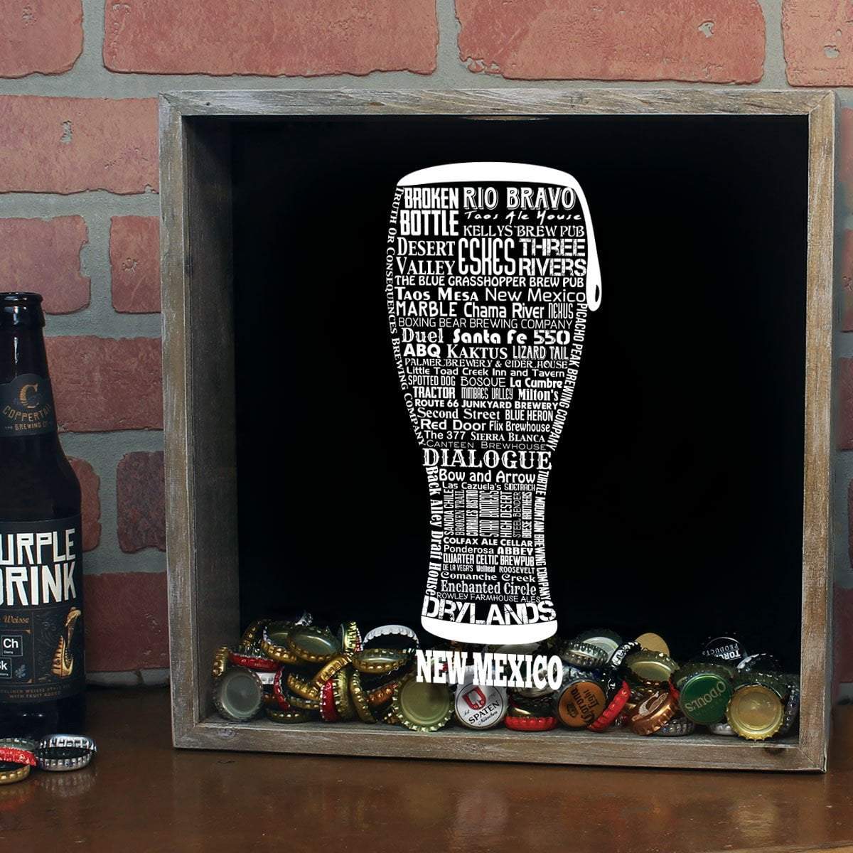 New Mexico Beer Typography Shadow Box