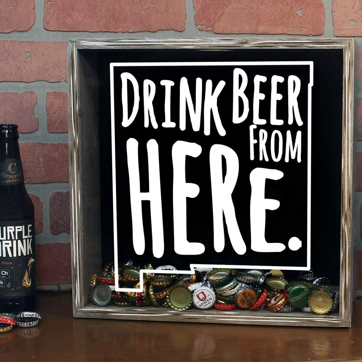 New Mexico Drink Beer From Here Beer Cap Shadow Box