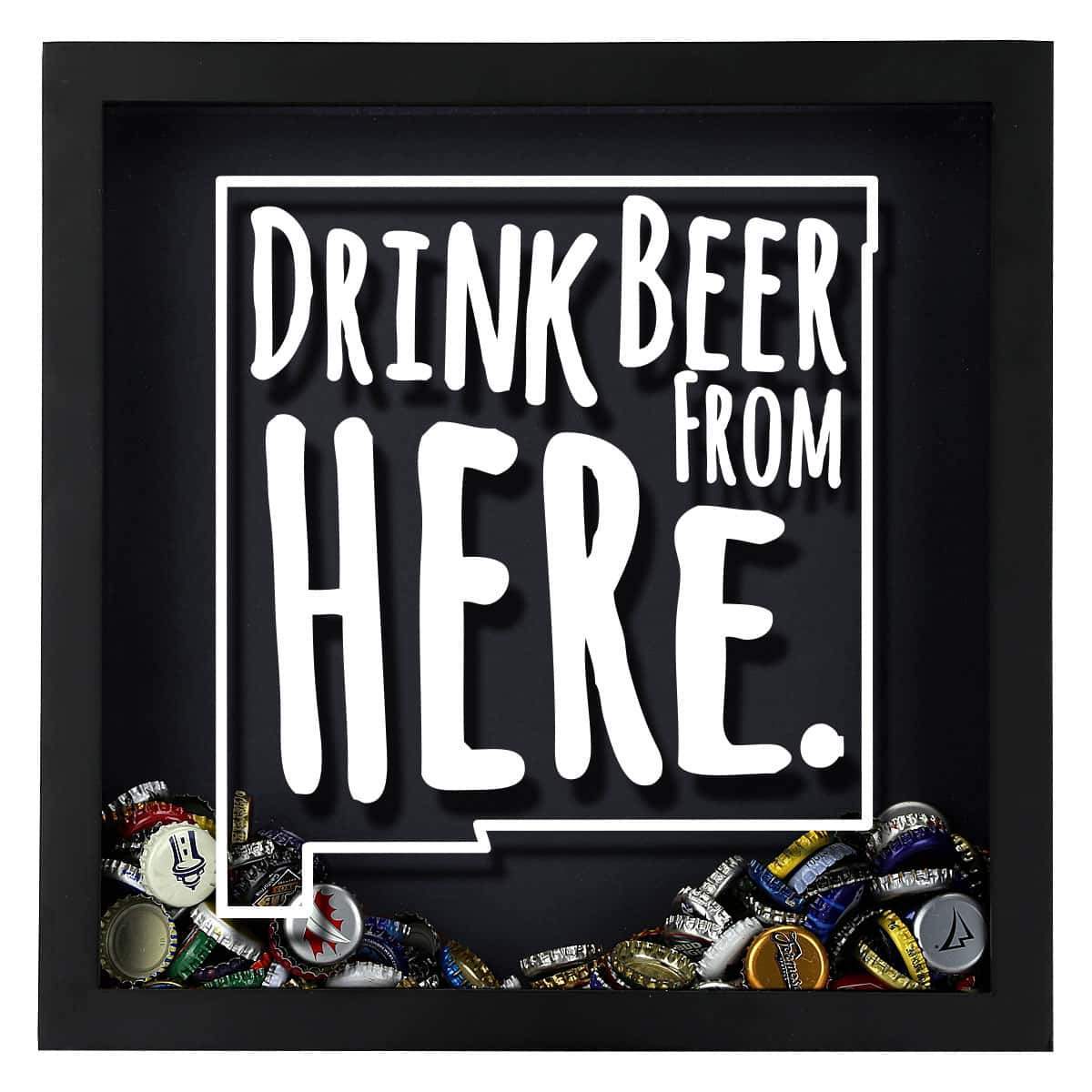 New Mexico Drink Beer From Here Beer Cap Shadow Box