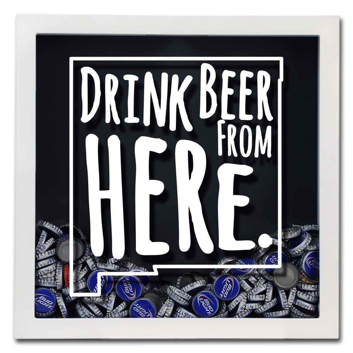 New Mexico Drink Beer From Here Beer Cap Shadow Box