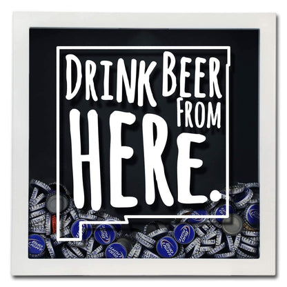 New Mexico Drink Beer From Here Beer Cap Shadow Box