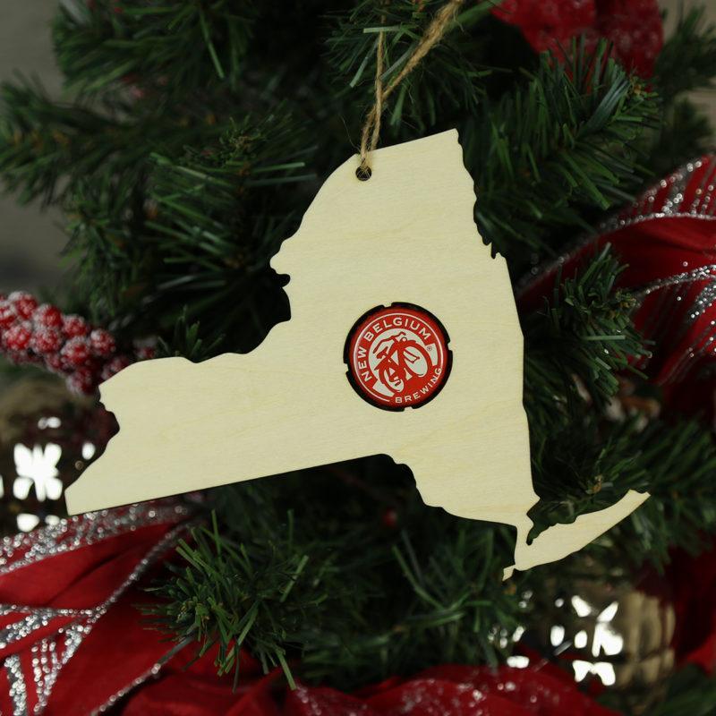 New York Beer Cap Map Ornaments