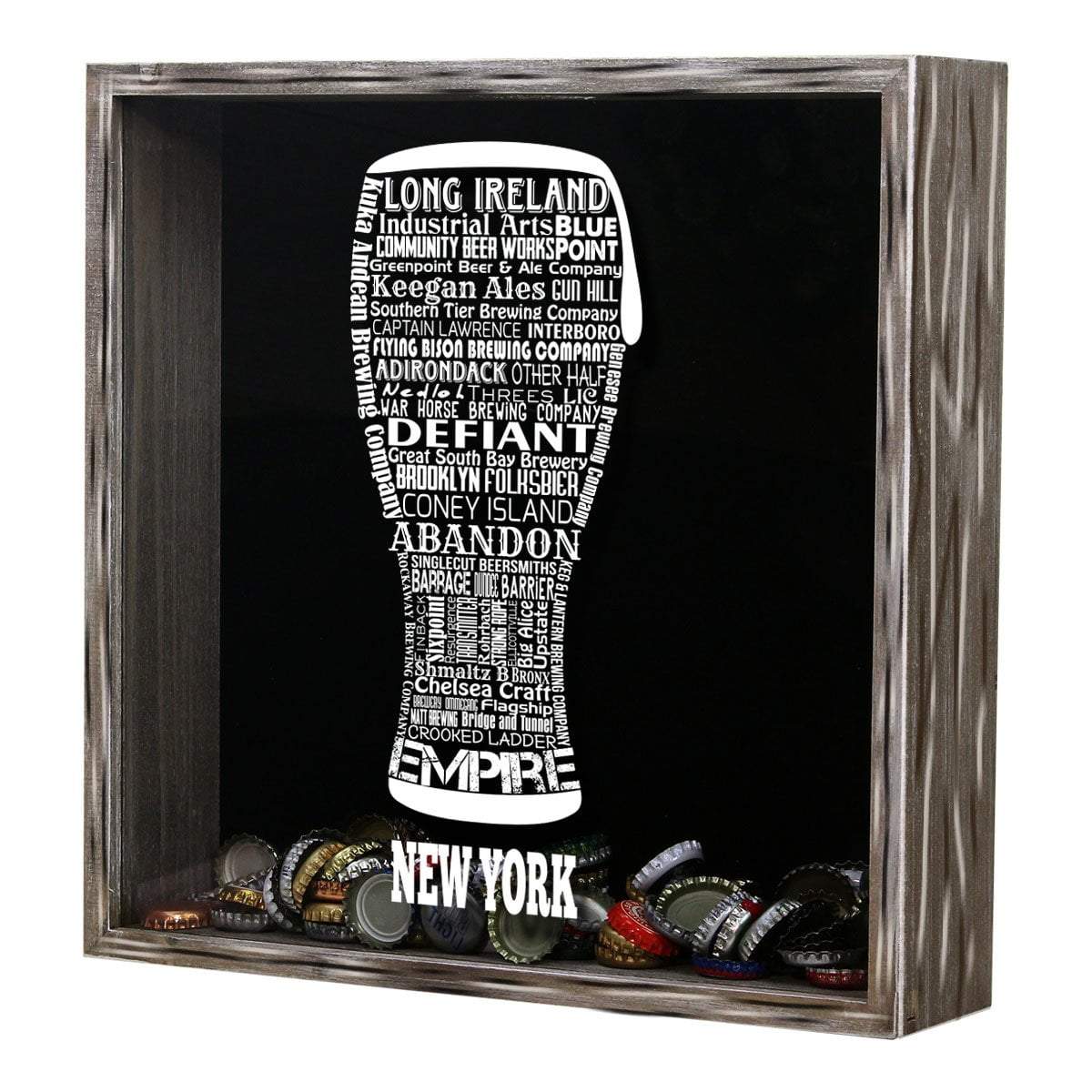 New York Beer Typography Shadow Box