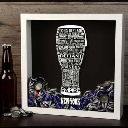 New York Beer Typography Shadow Box