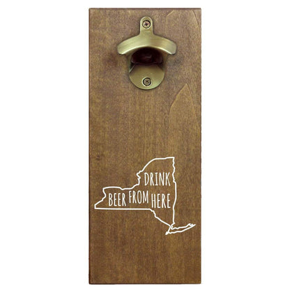 New York Drink Beer From Here Cap Catching Magnetic Bottle Opener