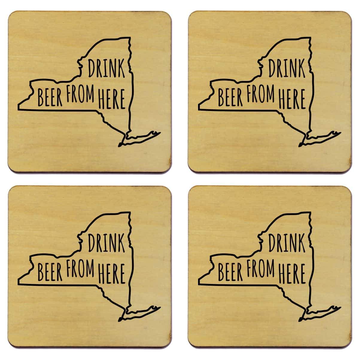 New York Drink Beer From Here Coasters