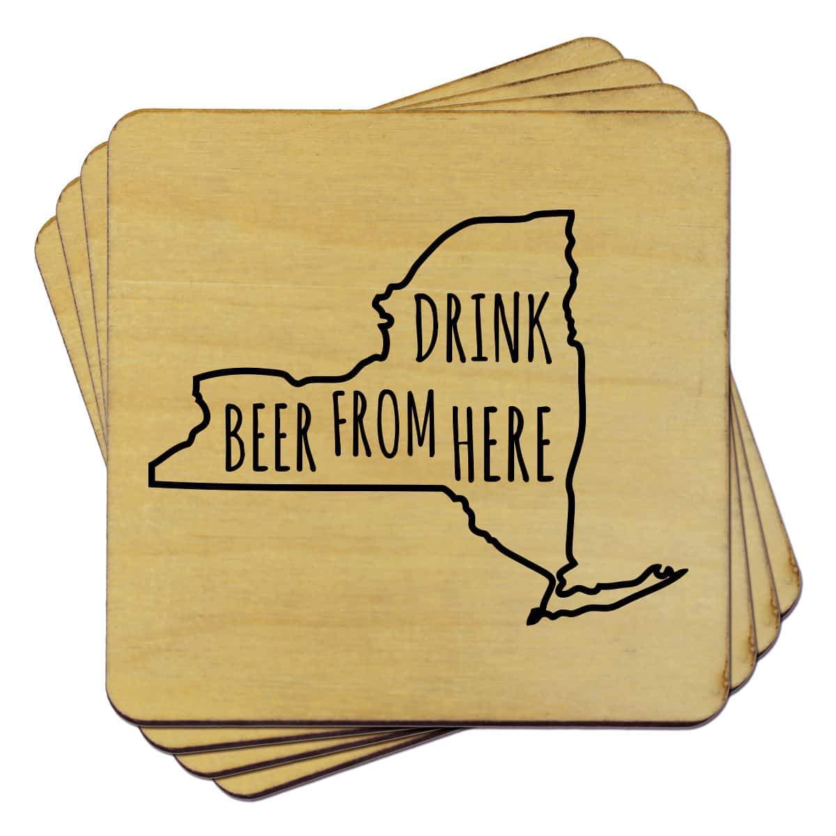New York Drink Beer From Here Coasters