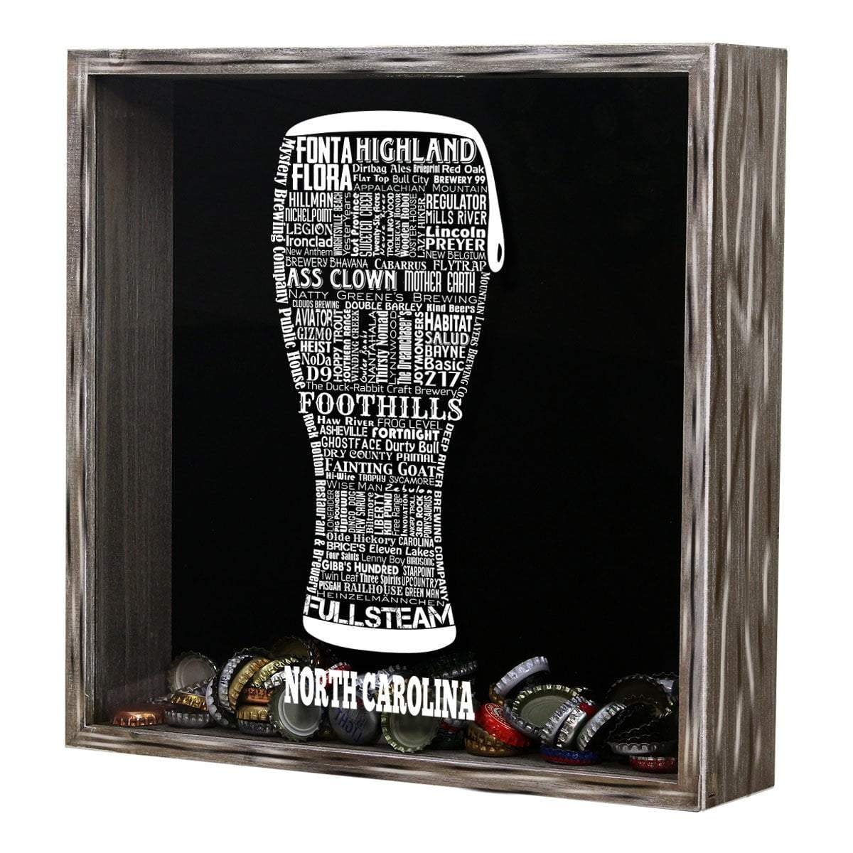 North Carolina Beer Typography Shadow Box