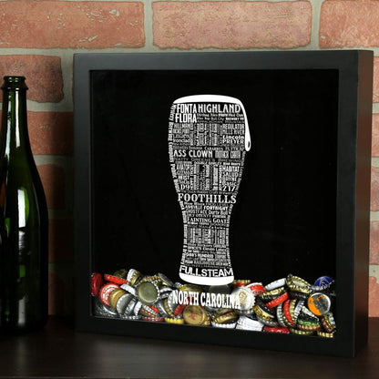 North Carolina Beer Typography Shadow Box