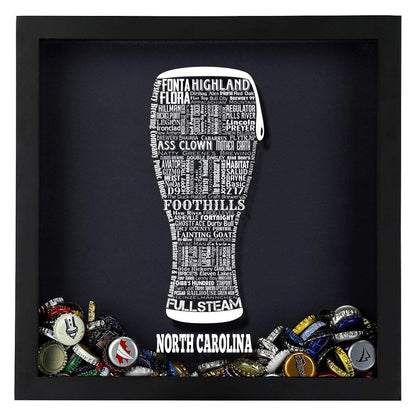 North Carolina Beer Typography Shadow Box