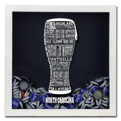 North Carolina Beer Typography Shadow Box