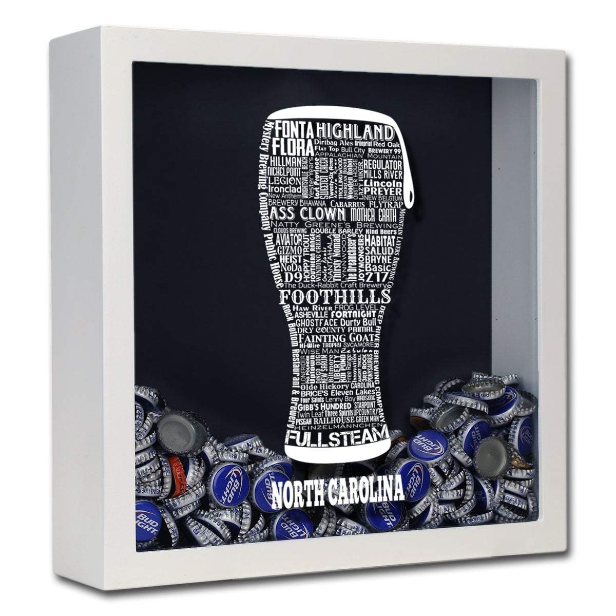North Carolina Beer Typography Shadow Box