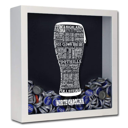 North Carolina Beer Typography Shadow Box