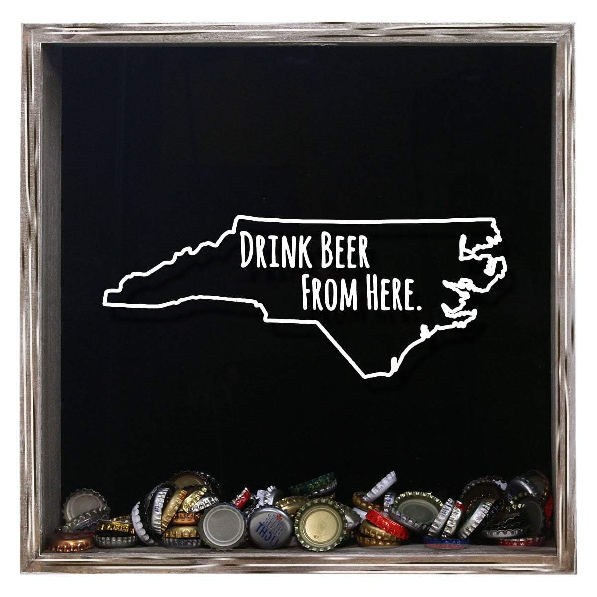 North Carolina Drink Beer From Here Beer Cap Shadow Box