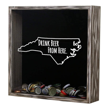 North Carolina Drink Beer From Here Beer Cap Shadow Box