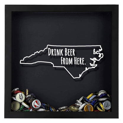 North Carolina Drink Beer From Here Beer Cap Shadow Box