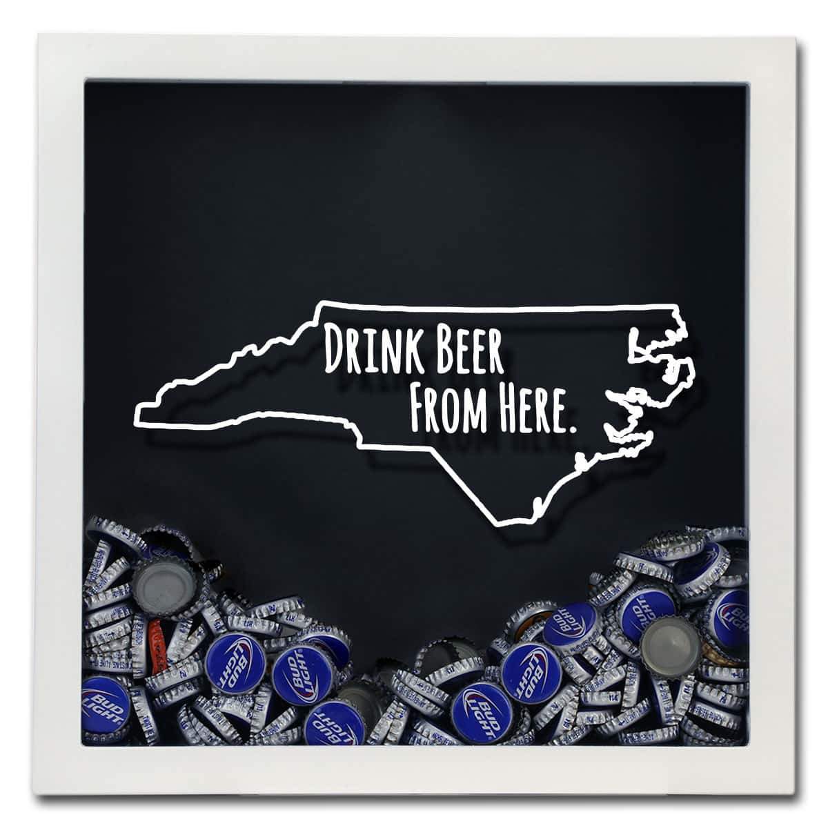 North Carolina Drink Beer From Here Beer Cap Shadow Box